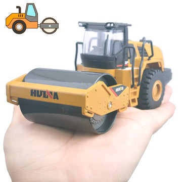 Ailejia 1/50 Scale Diecast Road Roller Toy Models Construction Vehicle Model Grader Engineering Road Planer Vehicle Toys for Kid