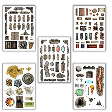 Loke BattleMats Loke Add-On Scenery - Dungeon Decorations, Mehrfarbig, Plastic, Model 011LBM