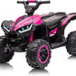 12V Kids Ride On Atv,Battery Powered Electric Four Wheeler With Music, Led Lights, High/Low Speed Modes, Usb Port, Treaded Tires