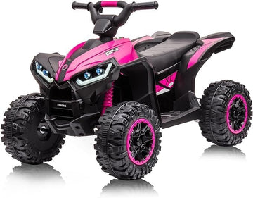 12V Kids Ride On Atv,Battery Powered Electric Four Wheeler With Music, Led Lights, High/Low Speed Modes, Usb Port, Treaded Tires