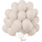 Partywoo White Sand Balloons 50 Pcs 12 Inch Beige Cream Ivory Latex Balloons For Wedding Bridal Graduation Baby Shower Gender Reveal Safari Birthday Party Decorations White-F12
