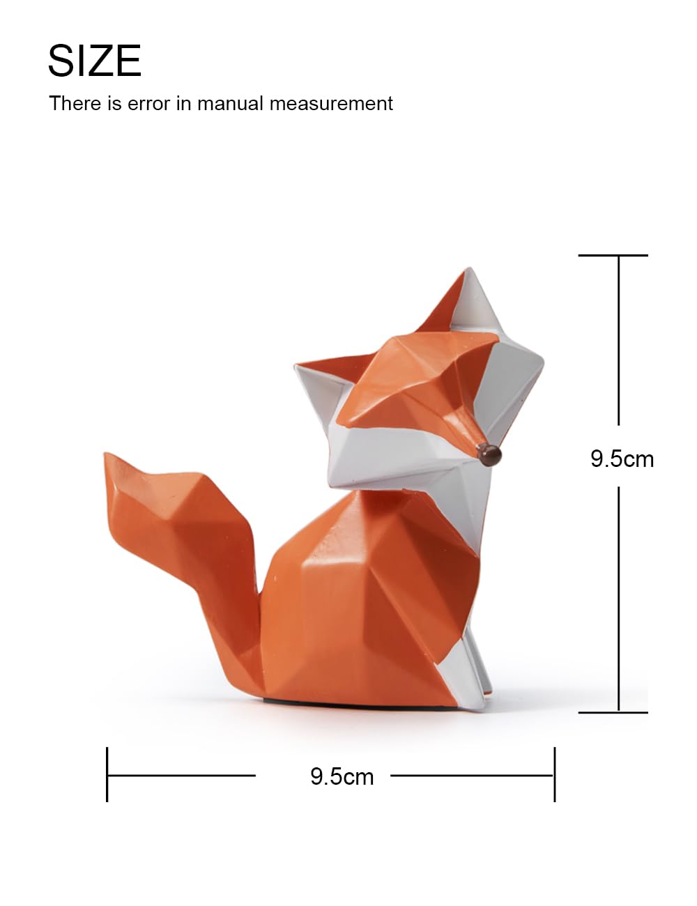 Haucoze Fox Figurine Statue Gifts Geometric Sculpture Decor Polyresin Animal Arts 4.0 Inch
