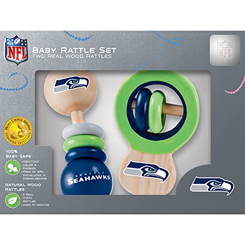 Nfl Seattle Seahawks Baby Rattle Set - 2 Pack