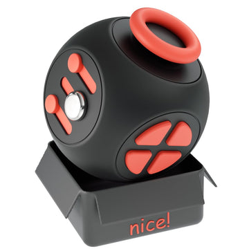 Fidget Toys Fidget Blocks Fidget Pads Stress Fidget Block Twisty Fidget Toy Cube Anxiety Toy Infinite Cube (Black Red)