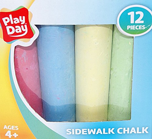 Play Day Jumbo Chalkboard Sidewalk Chalk Set - 12 Pink Chalk Pieces, Ideal for Indoor and Outdoor Fun