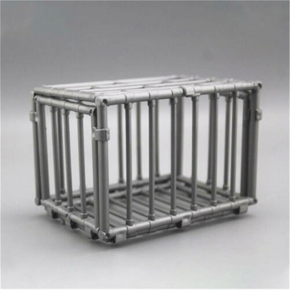 Punctualgood Plastic Animal Cage Model 1/6 Scale Scene Corral Fencing Accessories Gift, Mini Cage Model for Action Animal Figure