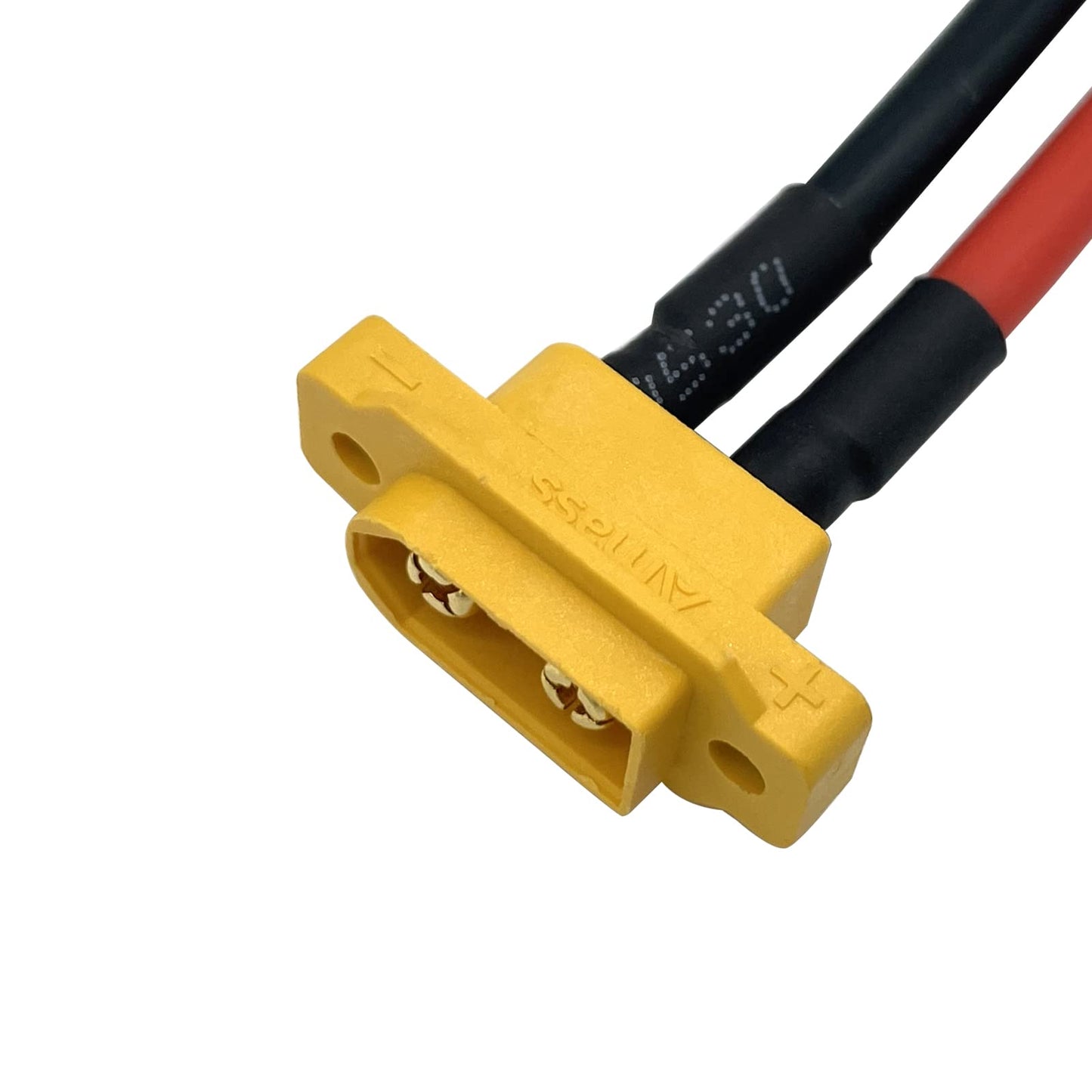 2Pcs Amass Xt60E-M Plug Male Battery Connector Mountable Pigtail Cable,Xt60 Panel Mount Connector With 30Cm Cable For Rc Lipo Ba