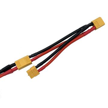 2Packs XT60 Parallel Y Splitter Battery Connector 12AWG Cable Dual Extension Y Splitter Male to 2 Female for RC Quadcopte Multir