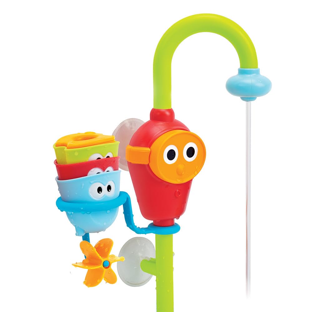 Yookidoo Toddler And Baby Bath Toy (Ages 1-3): Flow N Fill - 3 Stackable Play Cups - Battery Operated Interactive Hose Toy & Tumblers With Multiple Play Aspects - Make Bath Time Maigcal (No Mold)
