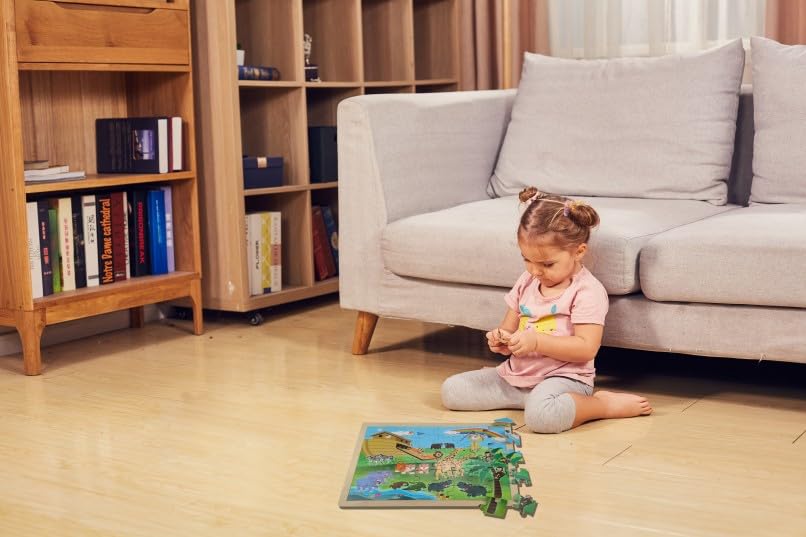 Wooden Jigsaw Puzzles Noah'S Ark 48Pcs Preschool Educational Learning Toys For Kids 3 Yrs Up, Preschool Gift For Boys And Girls