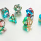Vvpesca D&D Dice Set Of 7Pcs Green Clear Mixed Color - Dnd Dice Set For D&D, Coc, Ttrpgs, Dungeons And Dragons, Mtg, Role Playin