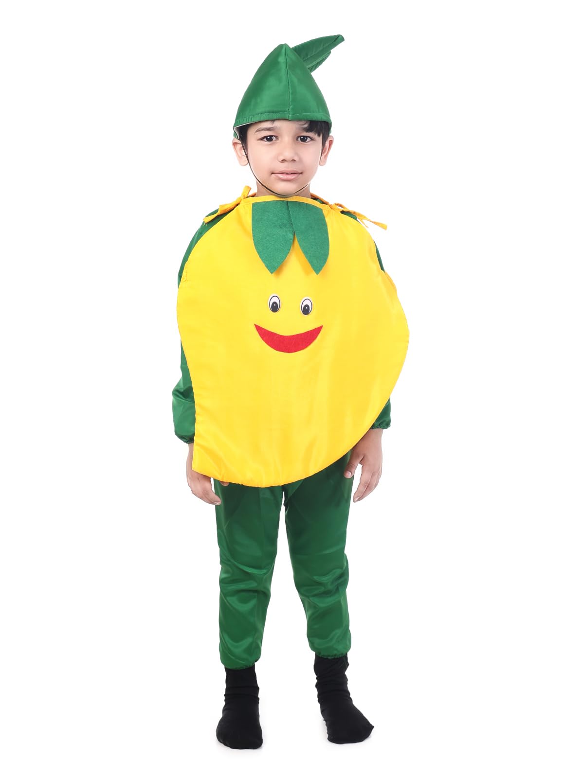 The Dance Bible Mango Fancy Dress With Jumpsuit For Kids 5-7 Years | Boys & Girls Fruit Cutout Costume For School Function Compe