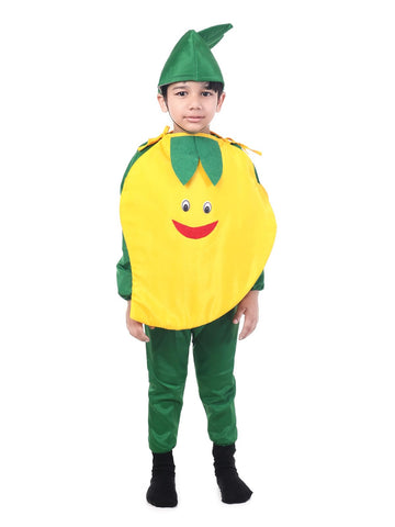 The Dance Bible Mango Fancy Dress With Jumpsuit For Kids 5-7 Years | Boys & Girls Fruit Cutout Costume For School Function Compe
