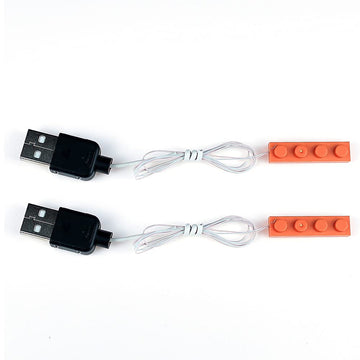 Kyglaring 2Pcs 50Cm Led Light Brick For Lego Usb Connected- Led Down Light Compatible With Lego Bricks - Orange