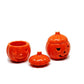 1shopforyou 2 Pcs Dollhouse Miniatures Ceramic Halloween Pumpkin Carved Jack-O-Lantern