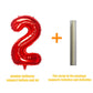 32 Inch Red Number 2 Balloons Foil Ballon Digital Birthday Party Decoration Supplies (Red Number 2 Balloon)