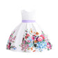 Cosplay Life Floral Dress for Girls and Young mature-themeds Fashion Flower Waistline Kids Party Festival Dress Ages 5-9 Years Old (Purple  7YRS)