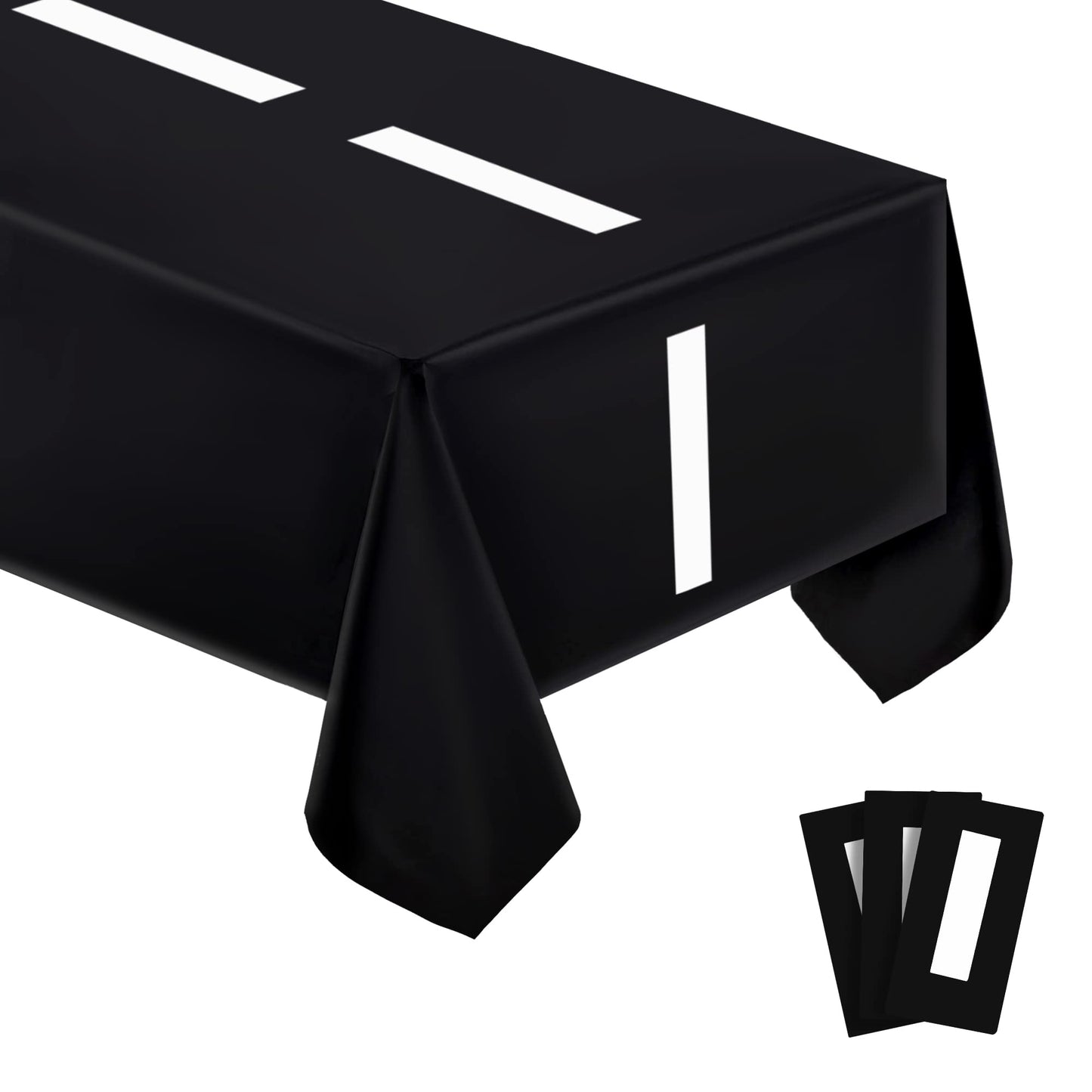 Vusnud 3 Packs - Disposable Racetrack Tablecloth, Plastic Car Theme Party Supplies, 54 x 108 Inches Racing Road Table Cover for 