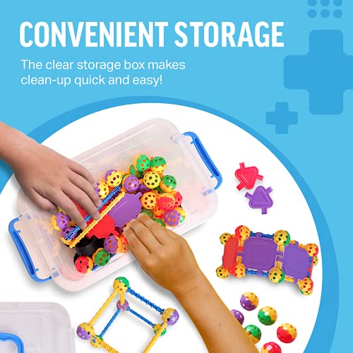 STEM Master Educational Building Blocks Kit, 176 Pieces, Multicolor - Perfect Easter Basket Stuffers for Kids Ages 4-8