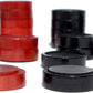 We Games Wood Backgammon Chips With Cloth Pouch - Red & Black 1.5 In. Diameter