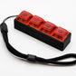 Four-Button Clicky Mechanical Switch Fidget Toy | Stim Toy, Stress Relief, Adhd (Black Base, Transparent Red Keycaps)