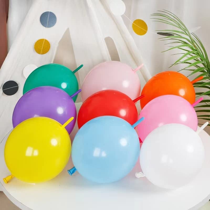 Adido Eva Link Balloons 6 Inch Red Latex Quick Linkale Balloon 80 Pcs For Birthday, Halloween, Christmas, Party Festival Decorat