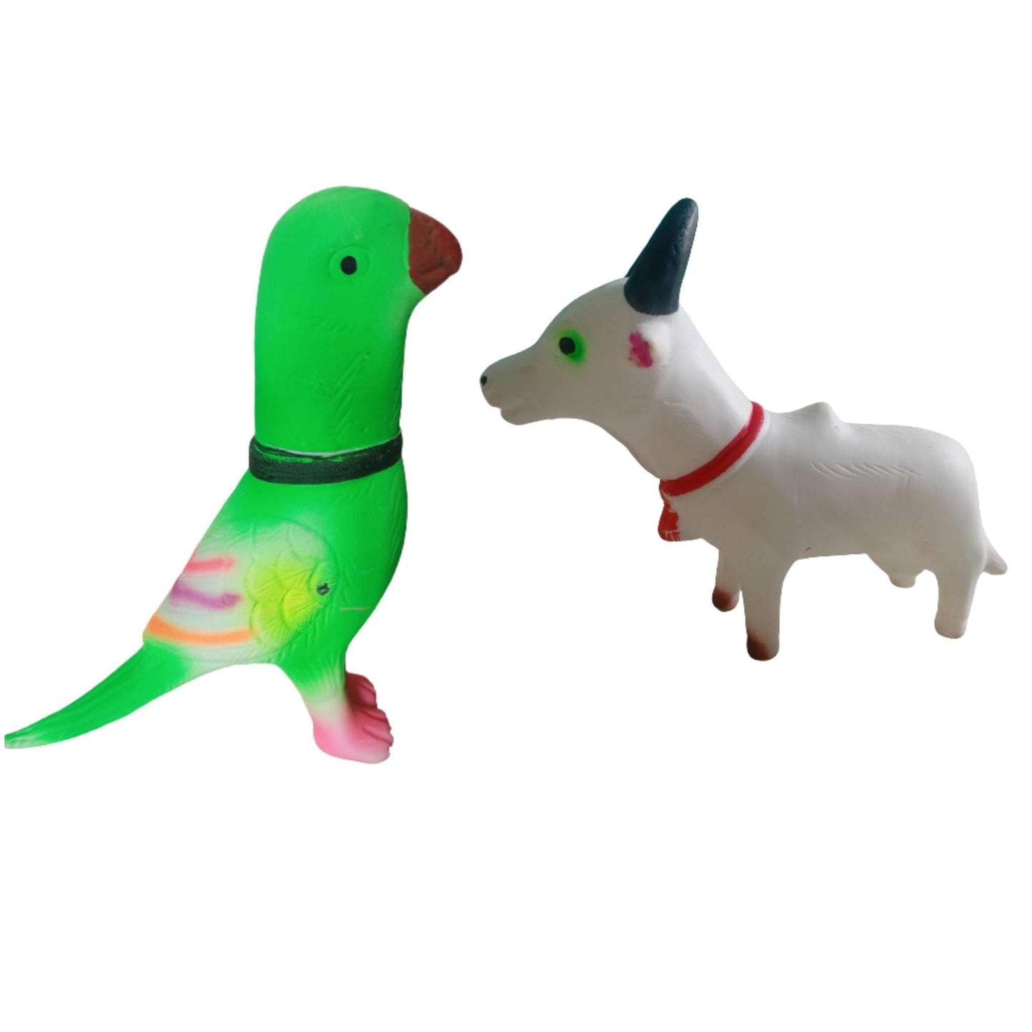 ZOKCY Combo (1 chu chu Green Parrot (Tota) + 1 chu chu Cow (Gaay)) Toy for New Born Baby Kids/Chu Chu Sound Toy for New Born Bab