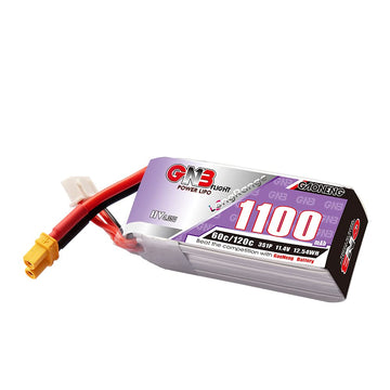GAONENG 2pcs GNB 3S 1100mAh LiPo Battery 11.4V HV 60C Long Range Drone FPV XT30 Plug for FPV Soccer 1.6 to 2 inch Propeller Dron