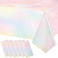 Pastel Rainbow Tablecloths Disposable Tablecloth Waterproof Plastic Table Cover Pastel Rainbow Party Decorations Pastel Party Su