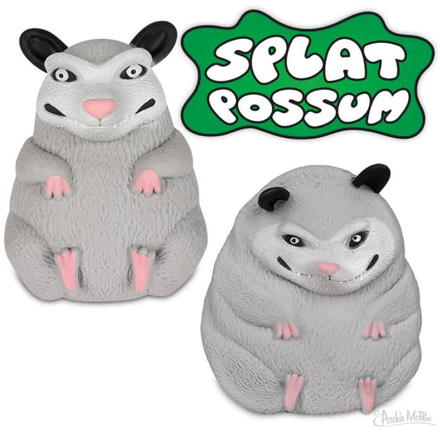 Archie McPhee Novelty Gifts Funny Splat Possum - 5-1/2 Soft Total Physical Response Splat Possum Filled with Sand - Perfect for Emotionally Charged Laughter and Fun All Year Long