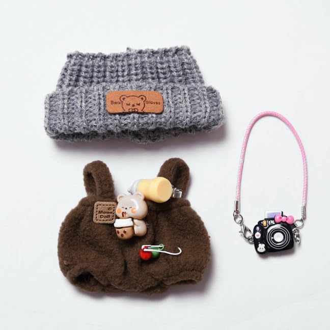 Yamaso 17Cm Doll Clothes Suitable For 17Cm Dolls Accessories Sitting 1Hat+1Romper+1Camera Backpack No Doll