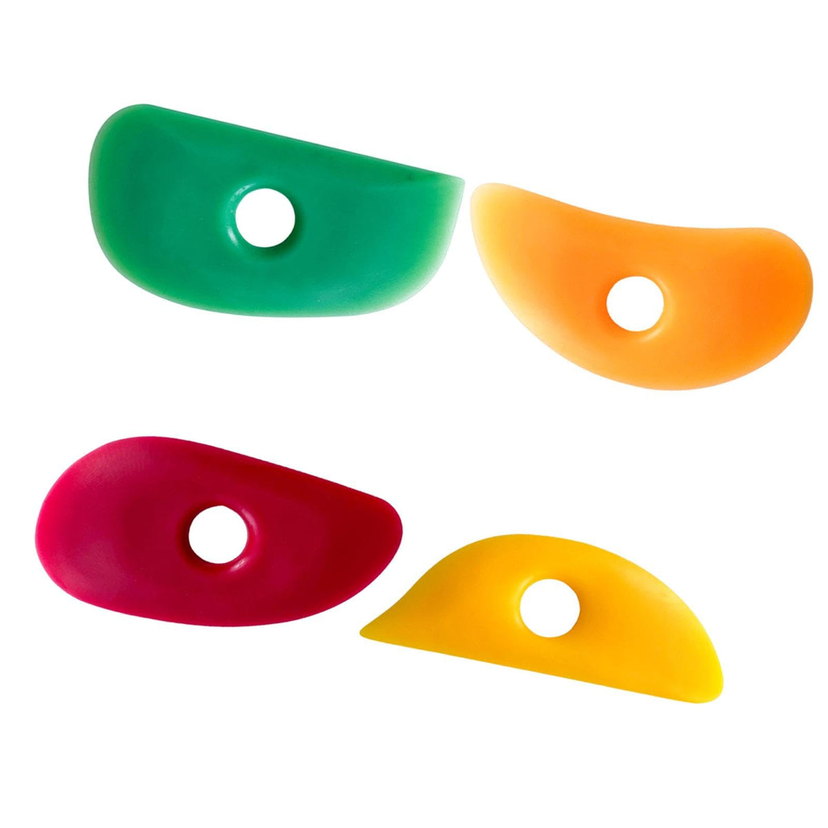 Trendivibe 4 Pieces Pottery Clay Soft Rubber Rib Versatile 10X5Cm Surface Scraping Tool
