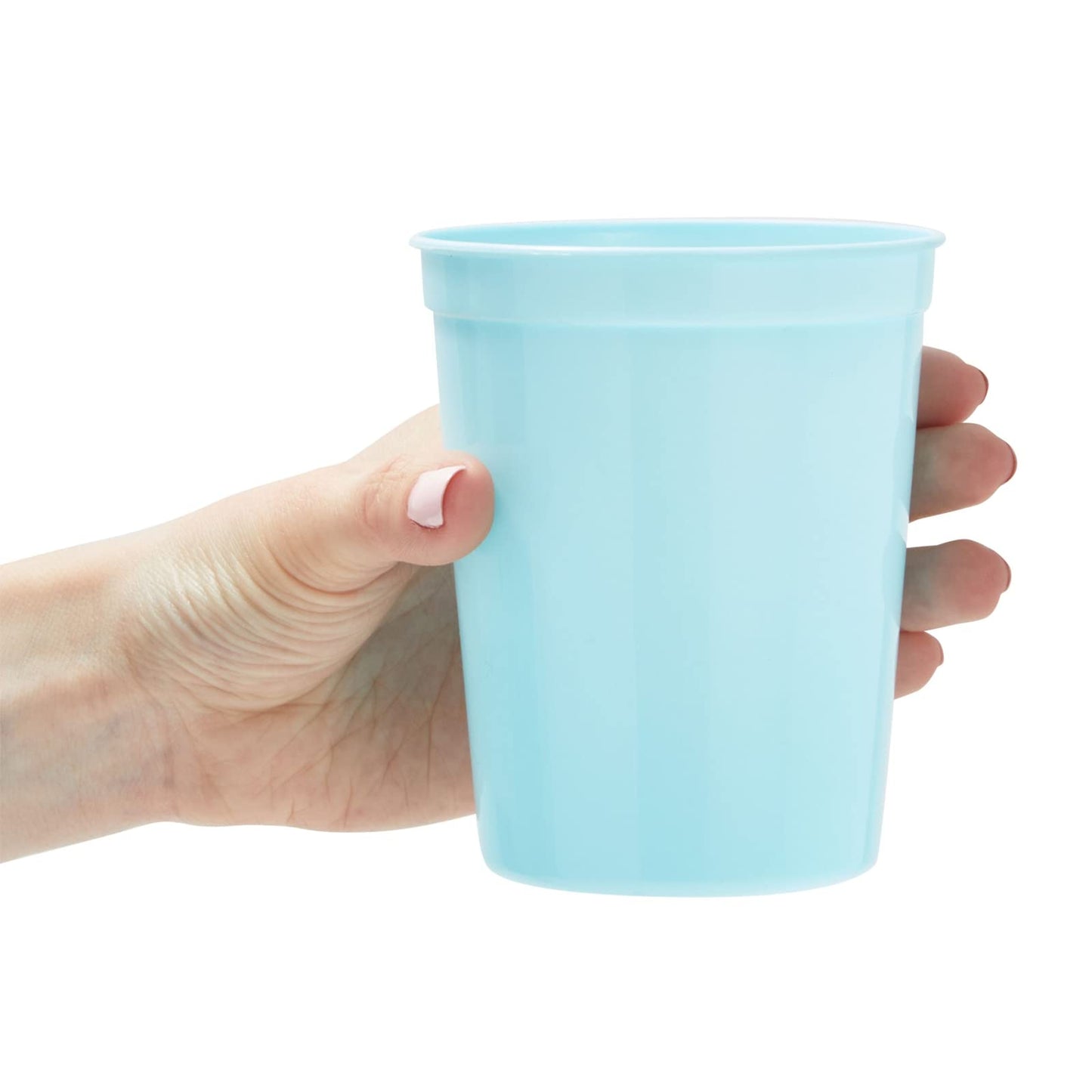 24-Pack 16-Ounce Blue Plastic Stadium Cups, Bulk Reusable Tumblers For All Occasions And Celebrations