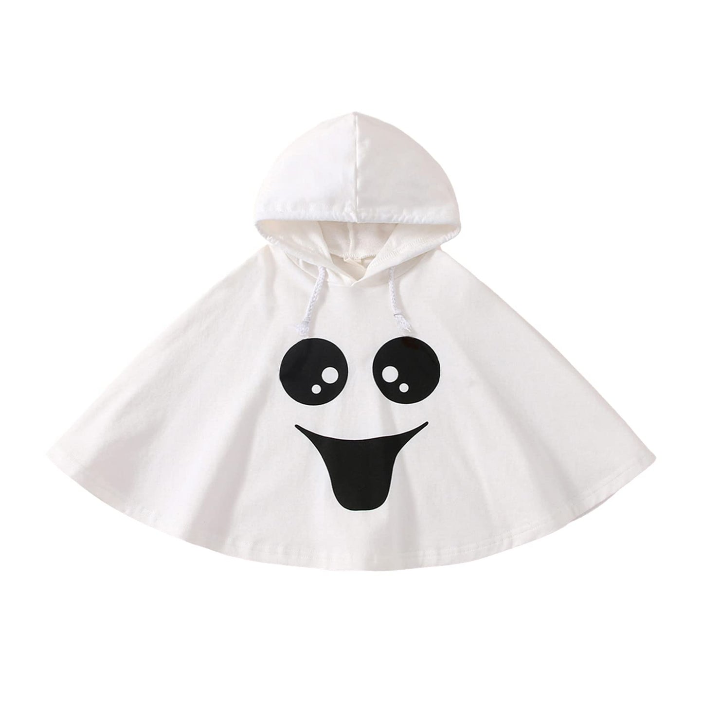Cevoerf Toddler Baby Boys Girls Halloween Costume White Ghost Face Cloak Cape Party Cosplay Robe Ghost Costume