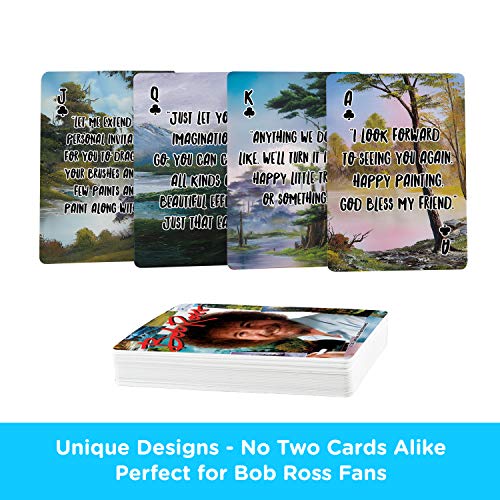 Aquarius Bob Ross Playing Cards - Bob Ross Quotes Deck Of Cards For Your Favorite Card Games - Officially Licensed Bob Ross Merchandise & Collectibles - Poker Size With Linen Finish