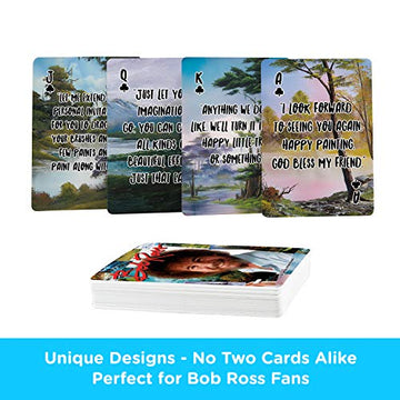 Aquarius Bob Ross Playing Cards - Bob Ross Quotes Deck Of Cards For Your Favorite Card Games - Officially Licensed Bob Ross Merchandise & Collectibles - Poker Size With Linen Finish