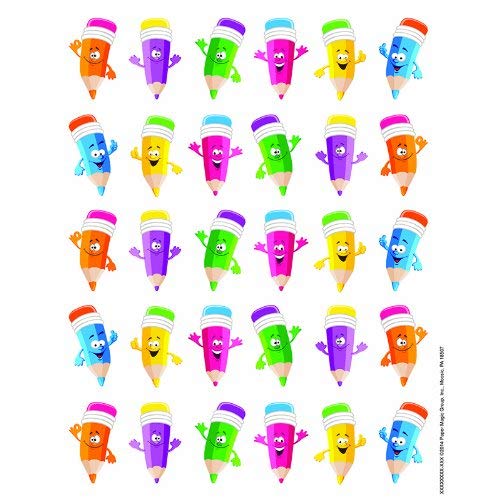 Pencil Smiley Faces Theme Stickers Learning Materials Incentives & Motivators Eu655068 Eureka