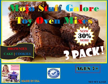 Mojo Stuff Galore Mojo's Children's Easy to Bake Oven Mixes | Play Toy Oven 3 Pack Mega Refill | Cupcakes Cookies Brownie Ultima
