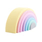BLUE GINKGO Silicone Rainbow Stacker - Montessori Nesting Puzzle | Kids and Toddler | Stacking Sensory Toys - 7 Layers (Pastel)