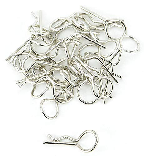 Apex RC Products Silver 1/10 Large Bent RC Anodized Body Clips - 25pcs #4031SL