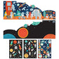 Petit Collage Sticker Activity Book, Space Discovery - Giant Fold Out Sticker Book for Kids, Includes Over 100 Reusable Stickers