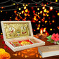 ARNAVIRA Lakshmi Ganpati With Kalash Gold Plated Photo Frame with Charan Paduka Pocket Temple for House Warming Gifts Return Gif
