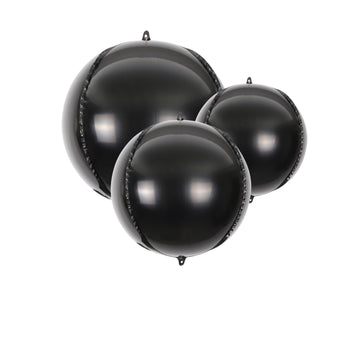14Pcs Black Foil Balloons Mylar Balloons 22In 15In 10In Black Balloons Different Sizes Large Metallic Black Balloons Chrome Ball