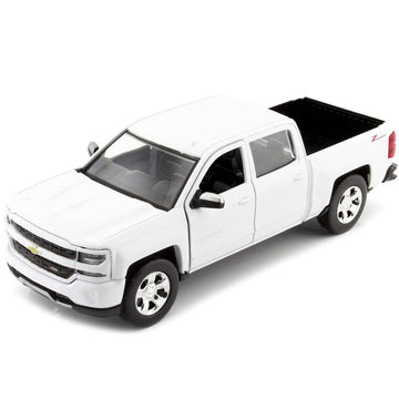 Motormax - 2017 Chevrolet Silverado 1500 Lt Z71 Crew Cab - White Diecast 1:24 Scale Model