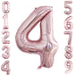 Goer 2 Pcs 42 Inch Rose Gold Foil Balloons Number 4,Huge Number Balloons For 4Th 44Th Birthday Party Supplies Anniversary Decorations