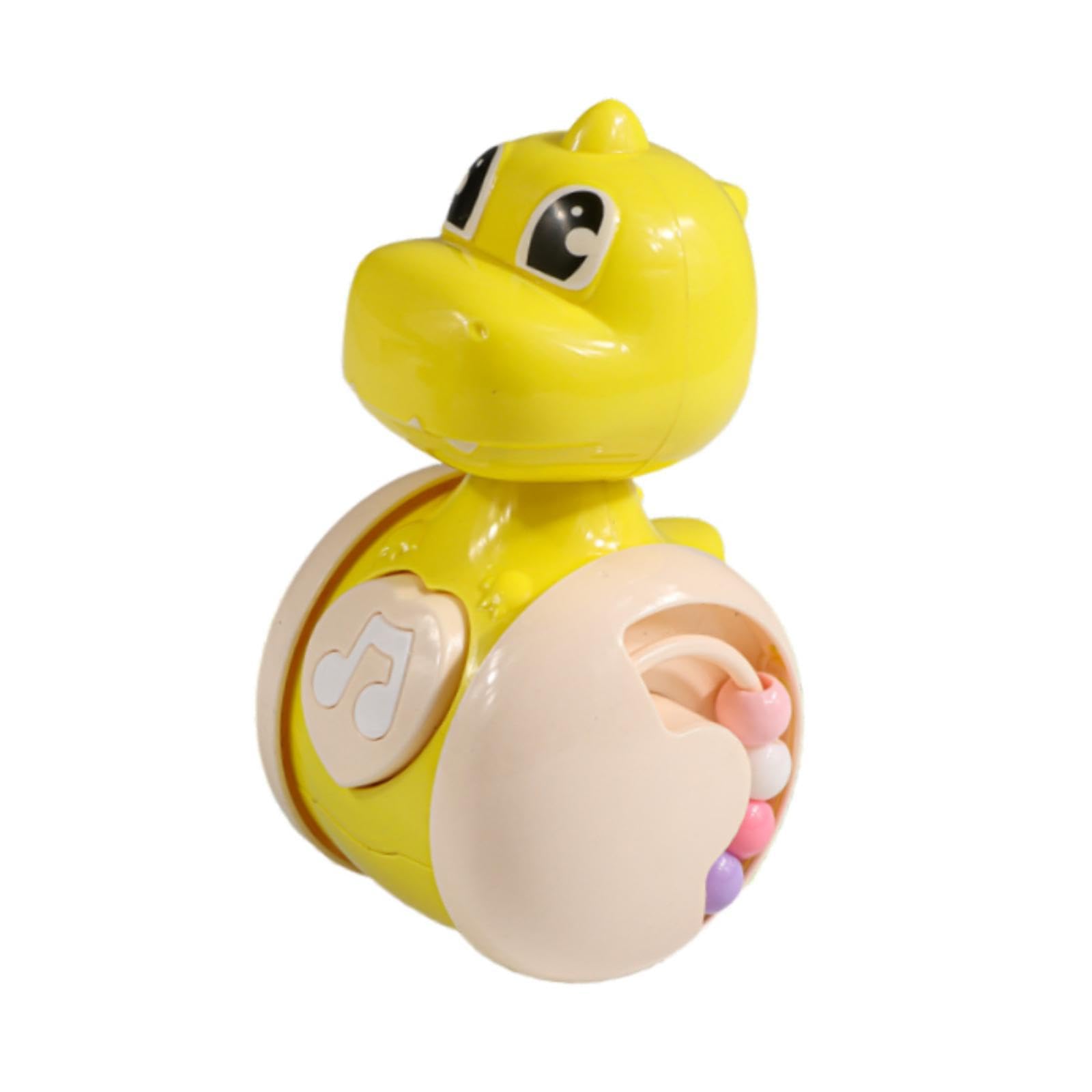 Calandis Dinosaur Wobble Toy Sensory Baby Crawling Toy For Babies Boys Girls Boy Girl Yellow