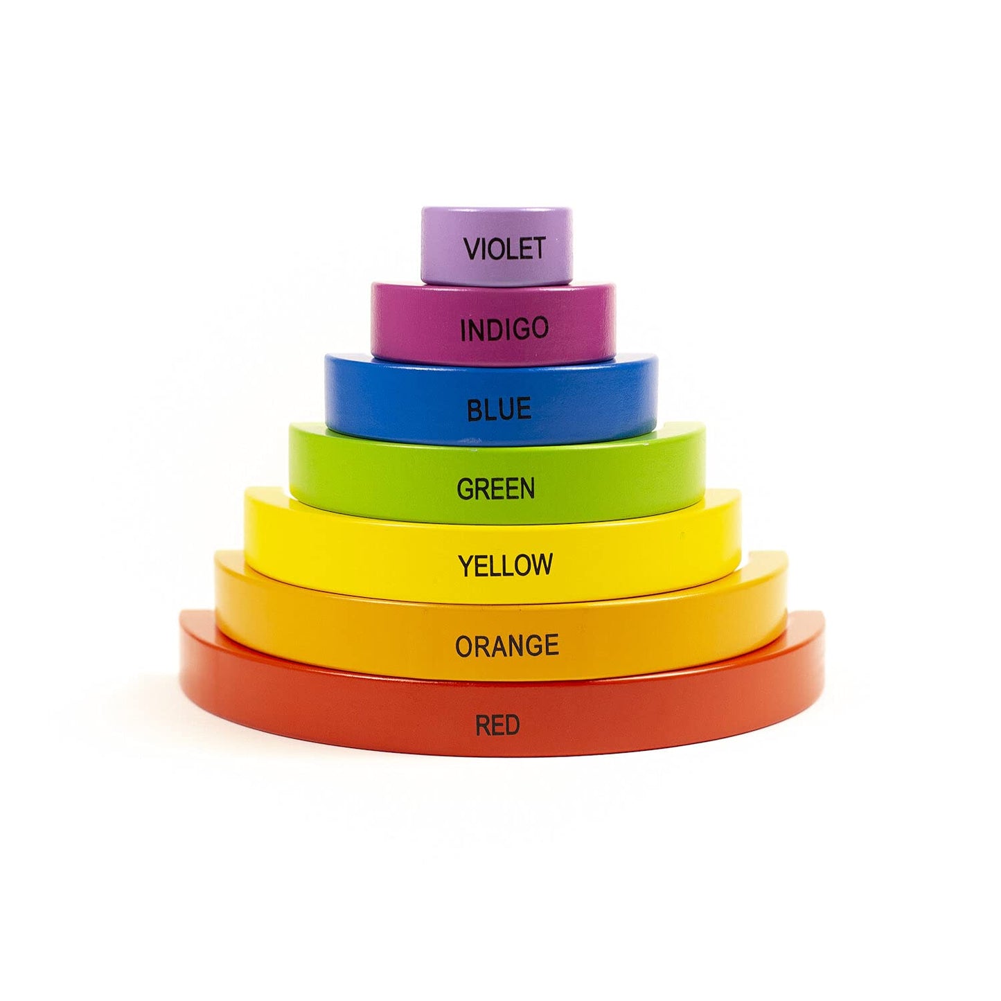 Jack Rabbit Creations-Magical Rainbow Puzzle - Multi-Color Stacker Game -Wooden Toy -Develops Hand Eye Coordination & Motor Skil