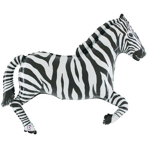 Zebra  Black & White  43 Inch Foil Balloon  Jungle Party Balloon