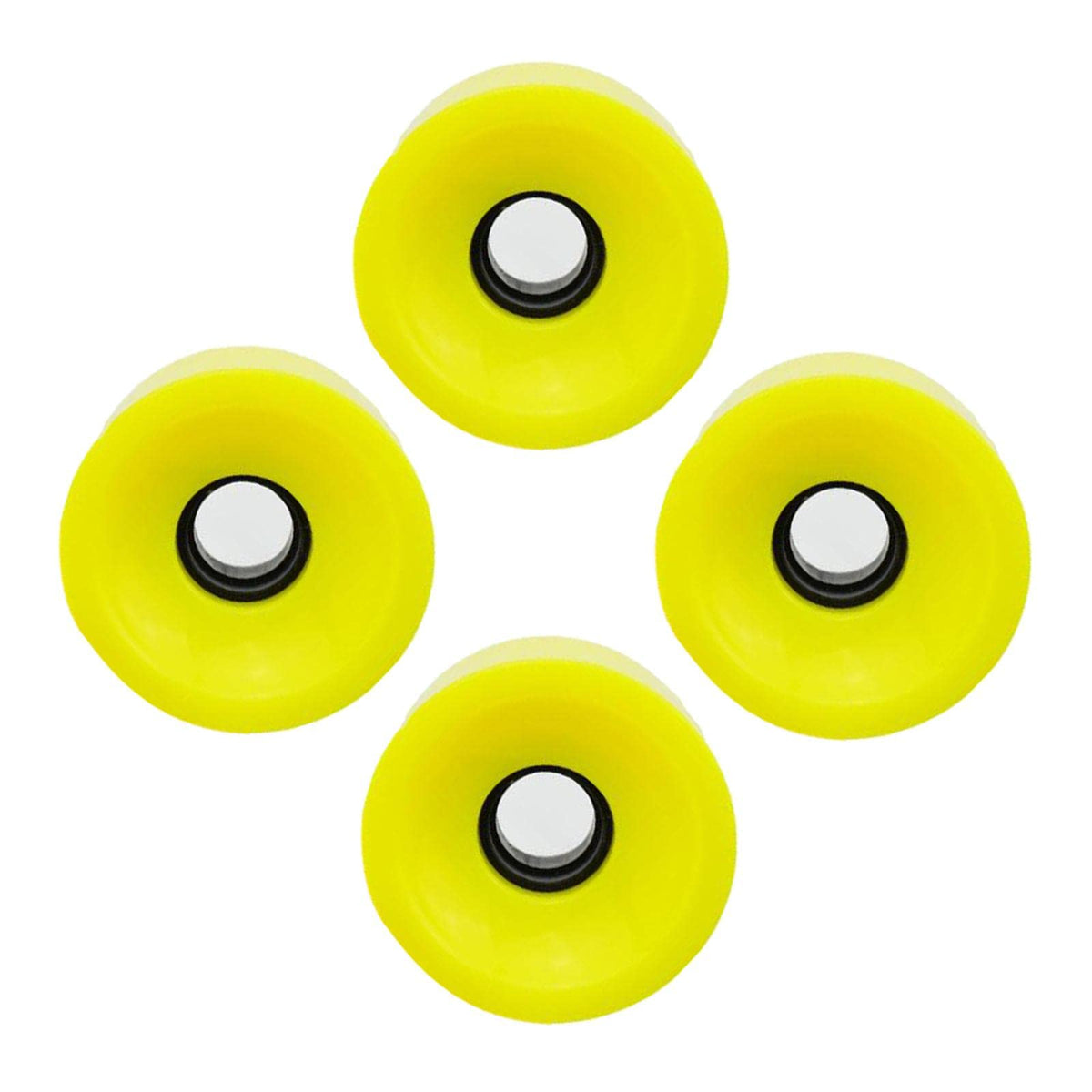 UJEAVETTE 4Pieces Longboard Wheels Set 70x51mm Skate Board PU Roller 78A Wheel Yellow