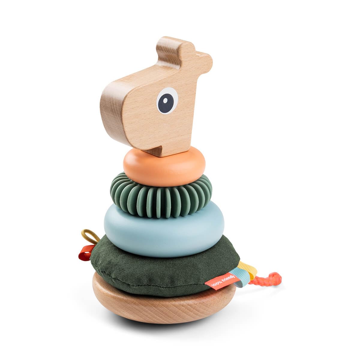 Done By Deer Raffi Stacking Tower - Colorful Mix Of Rings For Sensory Stimulation And Motor Skill Development - Tilt Function An